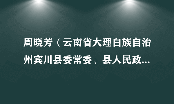 周晓芳（云南省大理白族自治州宾川县委常委、县人民政府常务副县长）