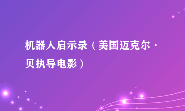 机器人启示录（美国迈克尔·贝执导电影）