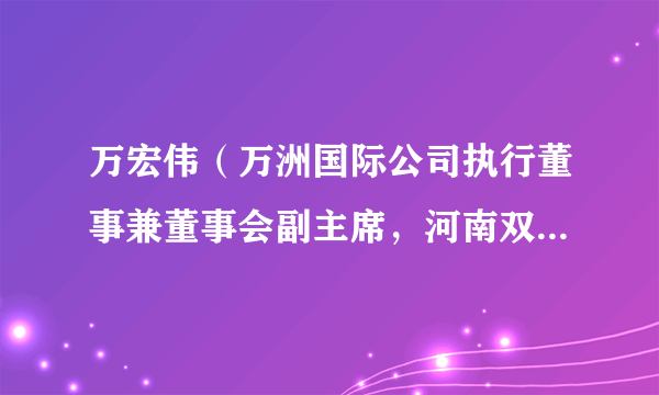 万宏伟（万洲国际公司执行董事兼董事会副主席，河南双汇投资发展股份有限公司董事会董事长）