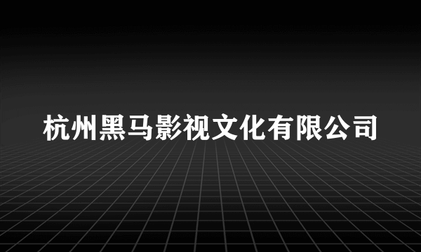 杭州黑马影视文化有限公司