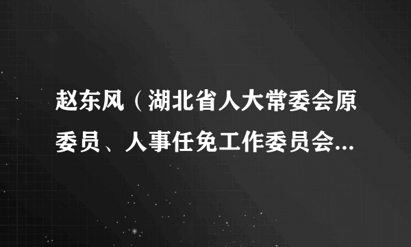 赵东风（湖北省人大常委会原委员、人事任免工作委员会原主任）