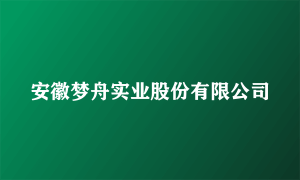 安徽梦舟实业股份有限公司