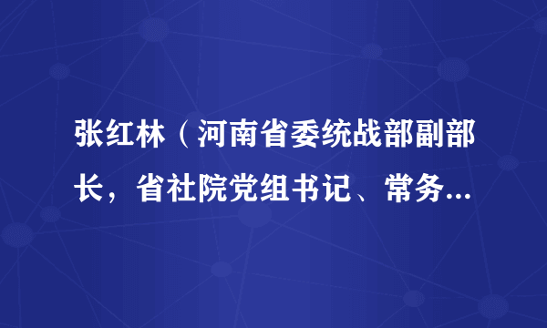 张红林（河南省委统战部副部长，省社院党组书记、常务副院长）