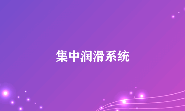 集中润滑系统