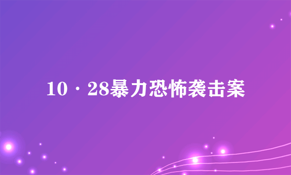 10·28暴力恐怖袭击案