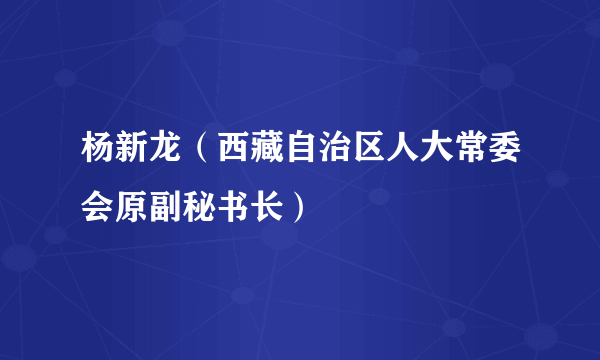 杨新龙（西藏自治区人大常委会原副秘书长）