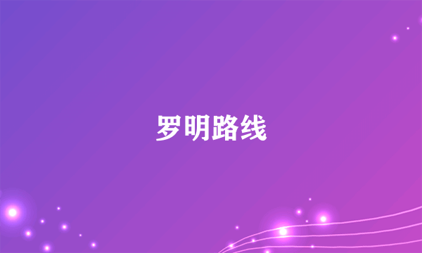 罗明路线