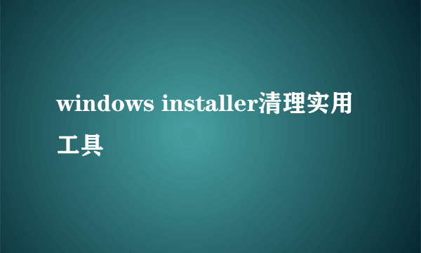 windows installer清理实用工具