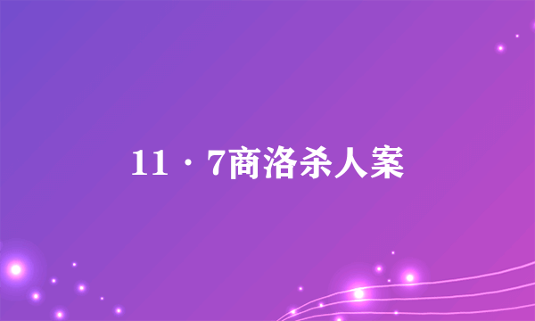 11·7商洛杀人案