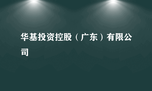 华基投资控股（广东）有限公司