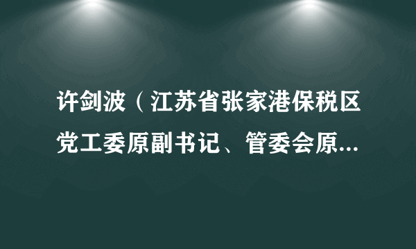 许剑波（江苏省张家港保税区党工委原副书记、管委会原副主任）