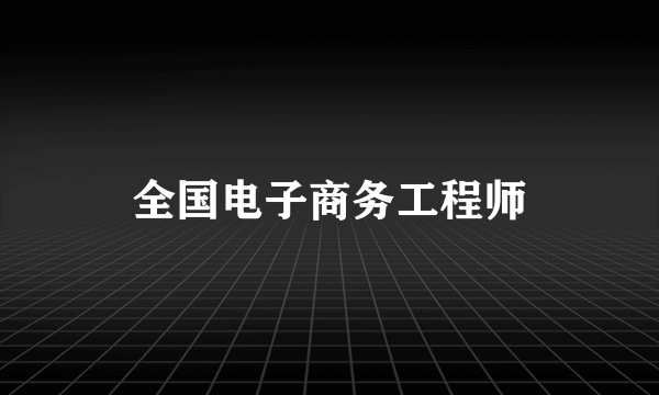 全国电子商务工程师