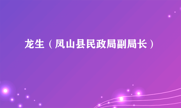 龙生（凤山县民政局副局长）