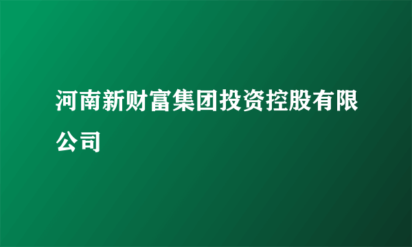 河南新财富集团投资控股有限公司