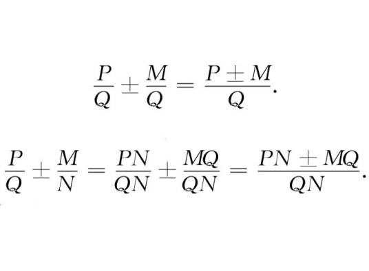 分式加减法法则