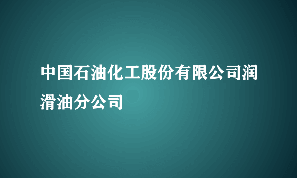 中国石油化工股份有限公司润滑油分公司