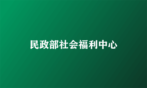 民政部社会福利中心