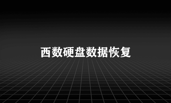 西数硬盘数据恢复