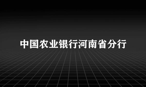 中国农业银行河南省分行