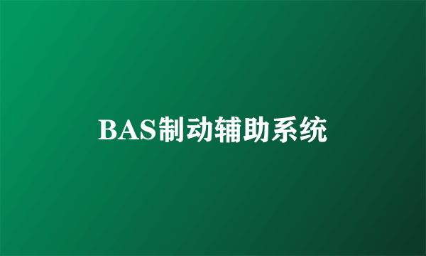 BAS制动辅助系统