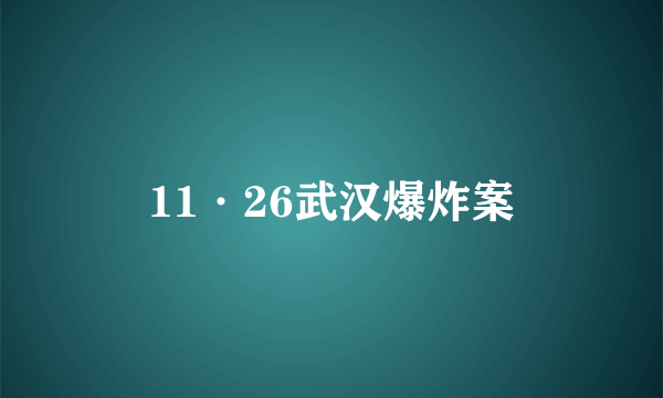 11·26武汉爆炸案