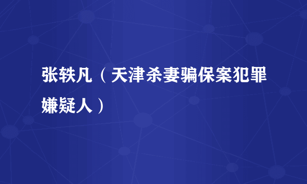 张轶凡（天津杀妻骗保案犯罪嫌疑人）