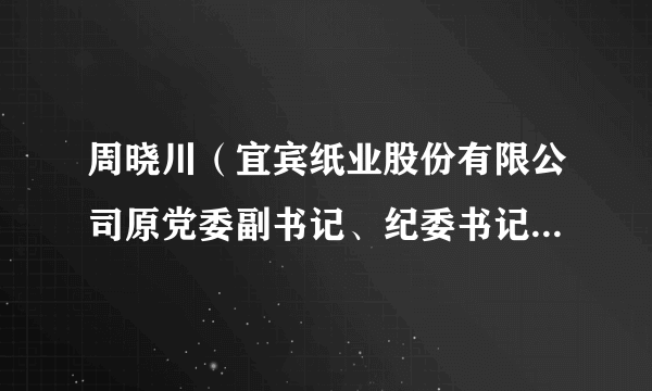 周晓川（宜宾纸业股份有限公司原党委副书记、纪委书记、监事会主席）