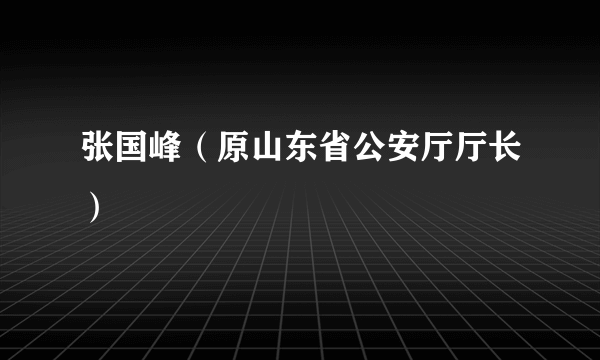 张国峰（原山东省公安厅厅长）