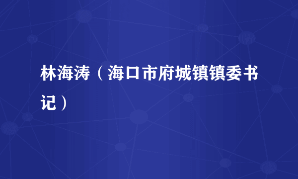 林海涛（海口市府城镇镇委书记）