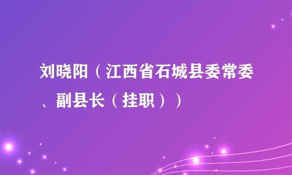 刘晓阳（江西省石城县委常委、副县长（挂职））