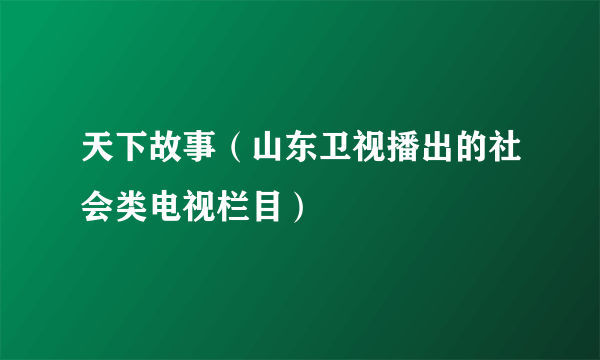 天下故事（山东卫视播出的社会类电视栏目）