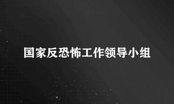 国家反恐怖工作领导小组