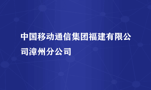 中国移动通信集团福建有限公司漳州分公司