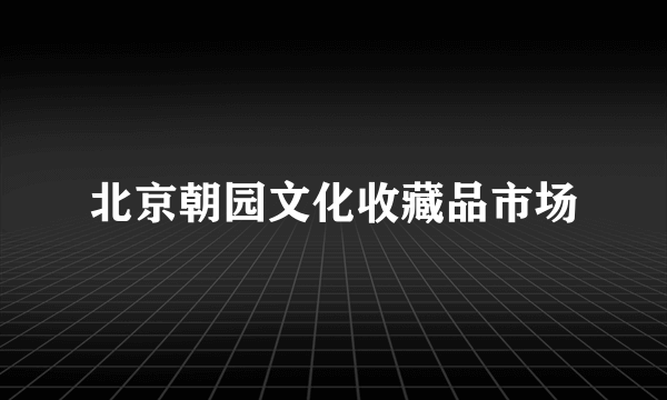 北京朝园文化收藏品市场