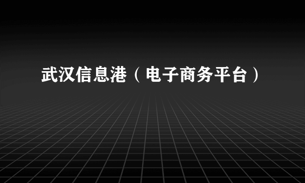 武汉信息港（电子商务平台）