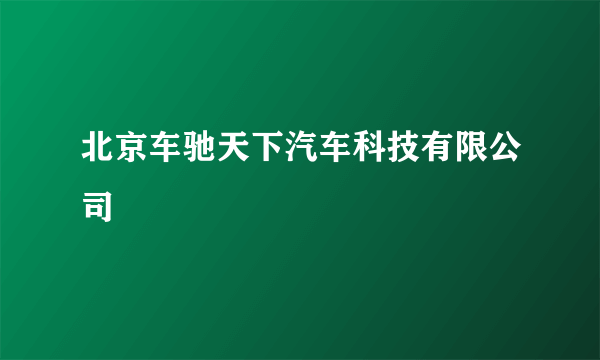 北京车驰天下汽车科技有限公司