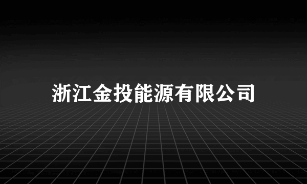 浙江金投能源有限公司