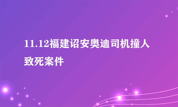 11.12福建诏安奥迪司机撞人致死案件