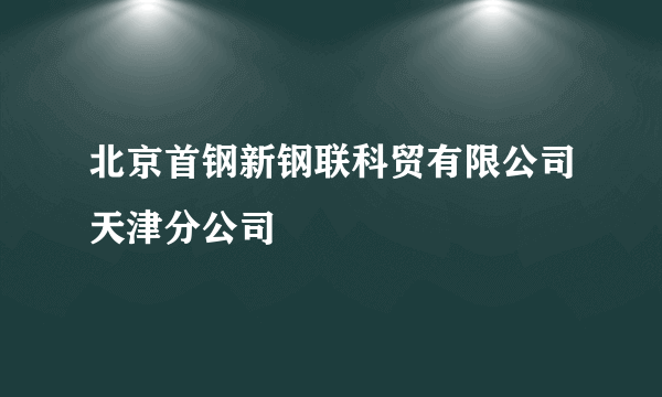 北京首钢新钢联科贸有限公司天津分公司