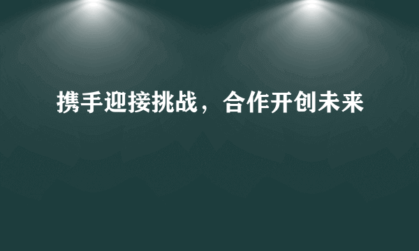 携手迎接挑战，合作开创未来