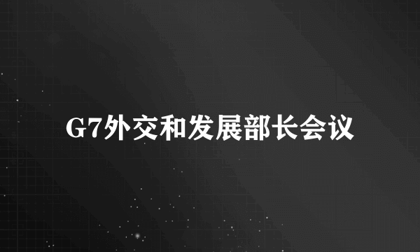 G7外交和发展部长会议