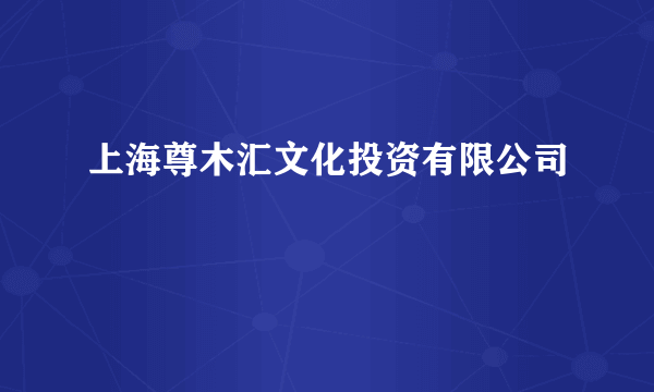 上海尊木汇文化投资有限公司