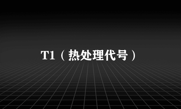 T1（热处理代号）