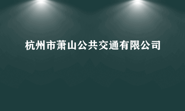 杭州市萧山公共交通有限公司