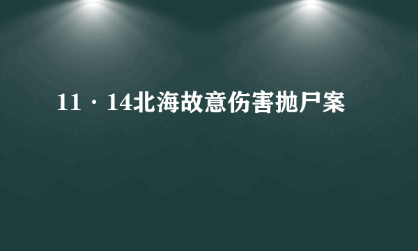 11·14北海故意伤害抛尸案