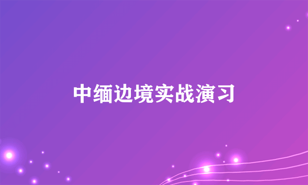 中缅边境实战演习