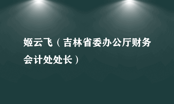 姬云飞（吉林省委办公厅财务会计处处长）