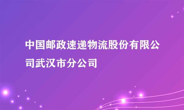 中国邮政速递物流股份有限公司武汉市分公司