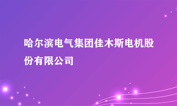 哈尔滨电气集团佳木斯电机股份有限公司