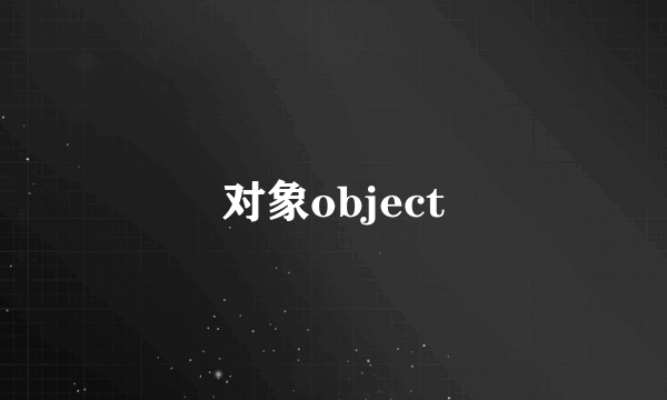 对象object